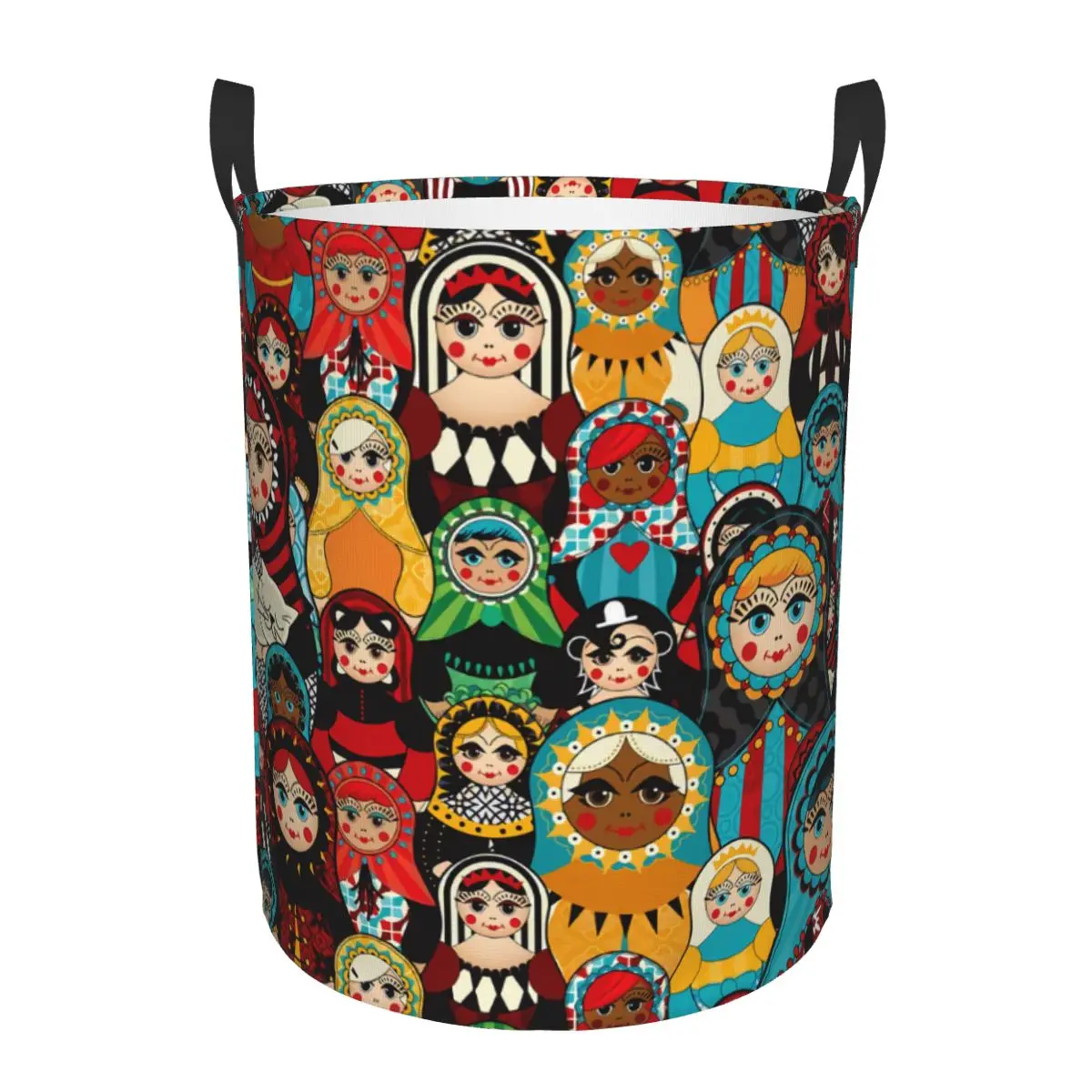 Russian Babushka Matryoshka Doll Laundry Basket Collapsible Baby Hamper for Nursery Toys Organizer Storage Bins