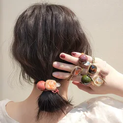 Korea Dongdaemun Temperament High-End Disc Full Of Diamond Crystal Apron Adult Rhinestone Hair Ring Rubber Band Tie Hair Rope