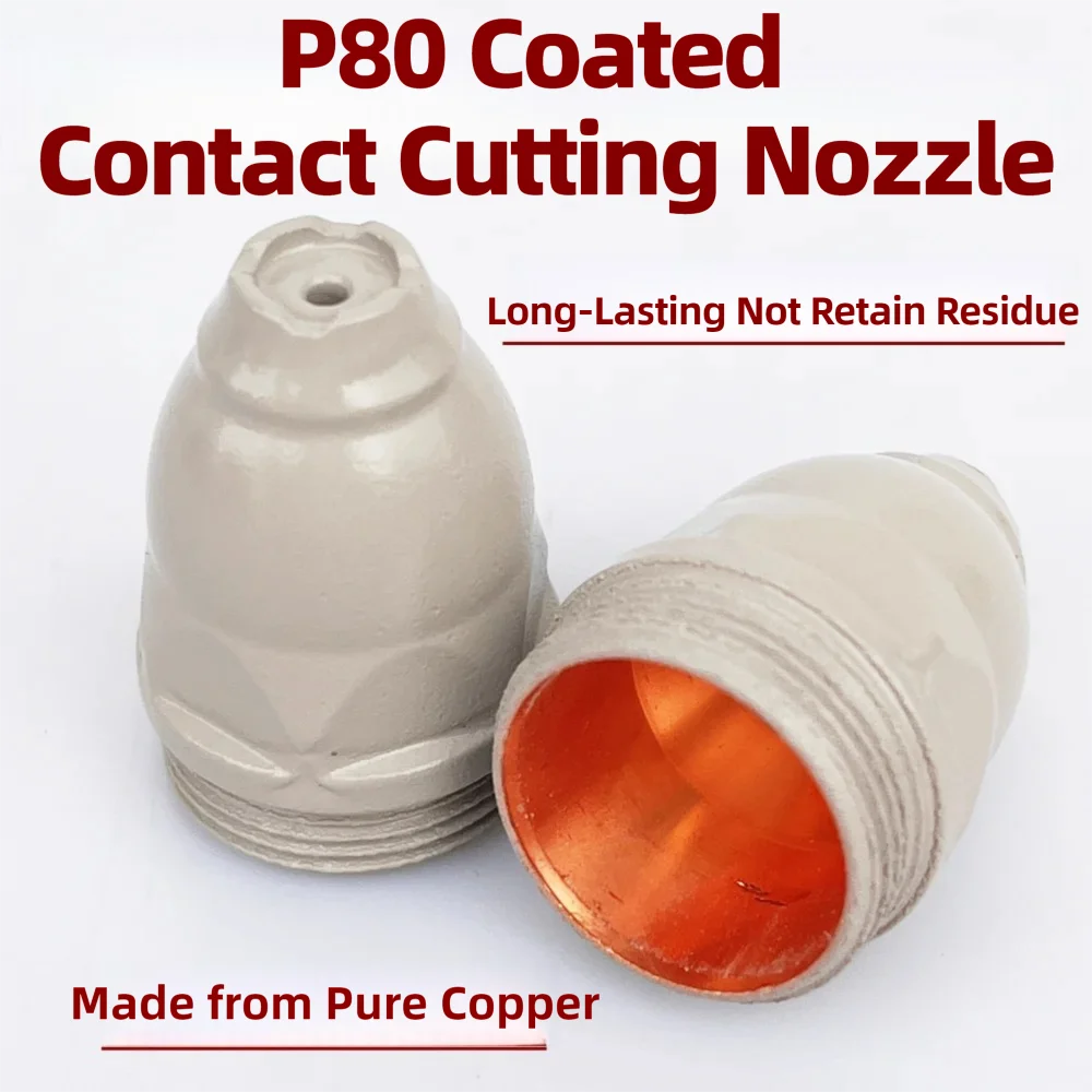 

Coated Copper P80 Plasma Cutting Nozzle 1.1 1.3 1.5 1.7mm Durable Plasma Torch Tips Electrodes LGK Plasma Cutting Consumables