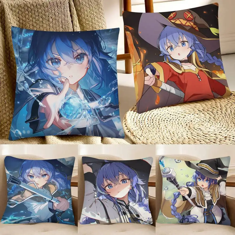 Фото Наволочка с изображением милой девушки Рокси Мигурдии, квадратная подушка для спальни, дивана, отдыха, комфортная подушка для автомобиля, украшение для дома