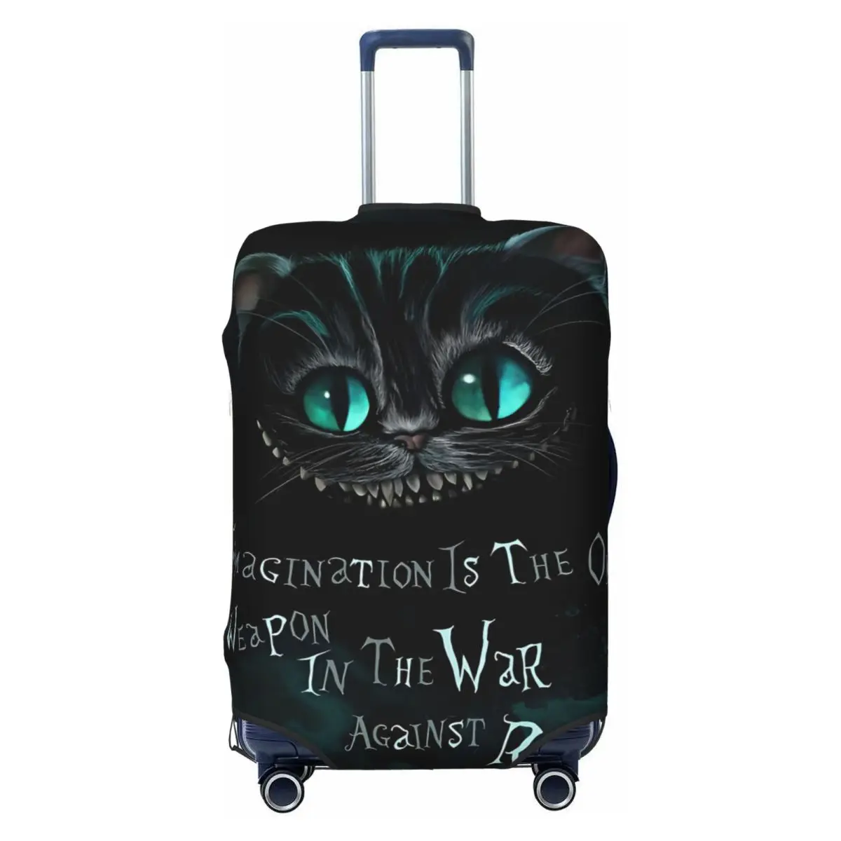 

Custom Cheshire Cat Suitcase Cover Dust Proof We're All Mad Here Smile Luggage Protective Covers for 18-32 inch