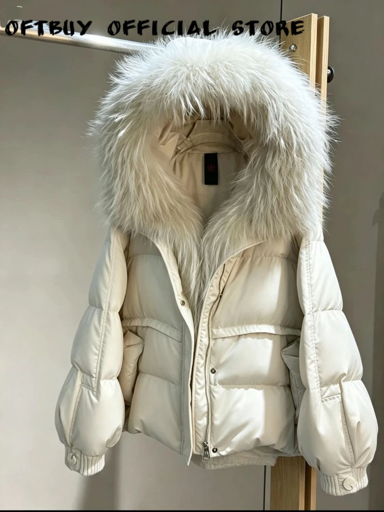 Women's Oversized Down Coat Hooded Warm Winter Oversize Down Outerwear Cold Weather Goose Down Padding Women Luxury City Wear