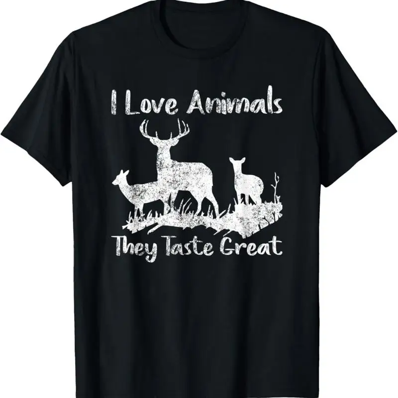 

Я люблю животных, они вкуса, отличная забавная футболка для охоты на оленей