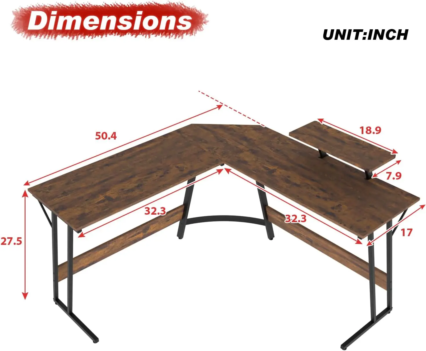 L-shaped corner gaming desk computer desk with large desktop, suitable for home and workplace learning