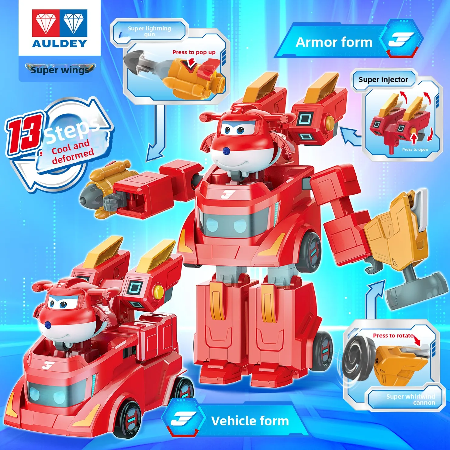 AULDEY, Super Flying Man, Mecha Set Super Aceleración Princesa Vestidor Mantenimiento Vehículo de Ingeniería