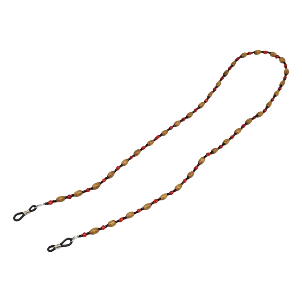 

Wood Bead Eyeglass Chain Holder Sunglass Strap Adjustable Rubber Ends Stainless Steel Coils Gift Jewelry High Elastic Silicone