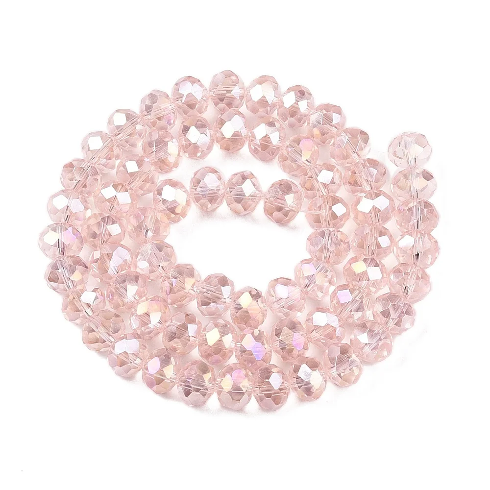 PandaHall 20 Stränge Glasperlen Mehrfarbig AB-Beschichtet Facettiert 8x6mm für DIY Schmuckherstellung – Detail 39