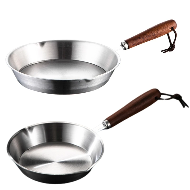 Kitchen Small Pots Small Frying Pans Small Heating Oil Pans 304Stainless Steel Texture Suitable for Sauteing and DropShipping