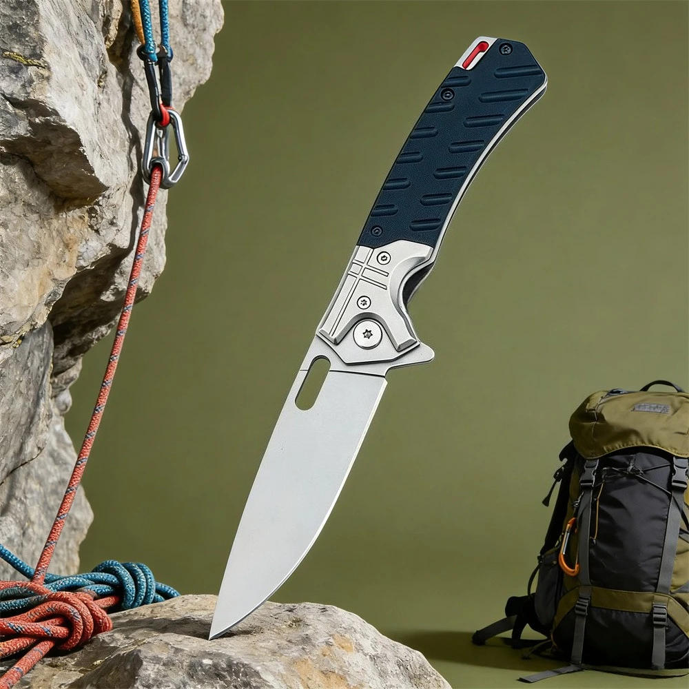 سكين متعدد الأغراض قابل للطي للاستخدام الخارجي بمقبض أسود للصيد والبقاء والتخييم والشواء والمشي لمسافات طويلة الترفيهية والمعدات للاستخدام اليومي #1