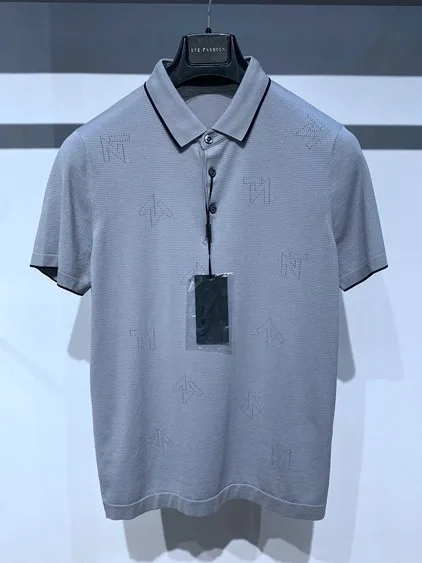 

Notting Hill Men's ort Sve T-irt Thin Breathable Cool Feeling Casual Faion Summer Wear Light ey Lapel Tee Buttons