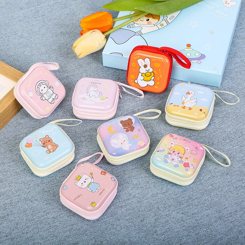 Kawaii Wallet Children's Coin Bag Creative Cartoon Coin Purse Coin Pouch Mini Purse Earphone Data Cable Key Storage Bag