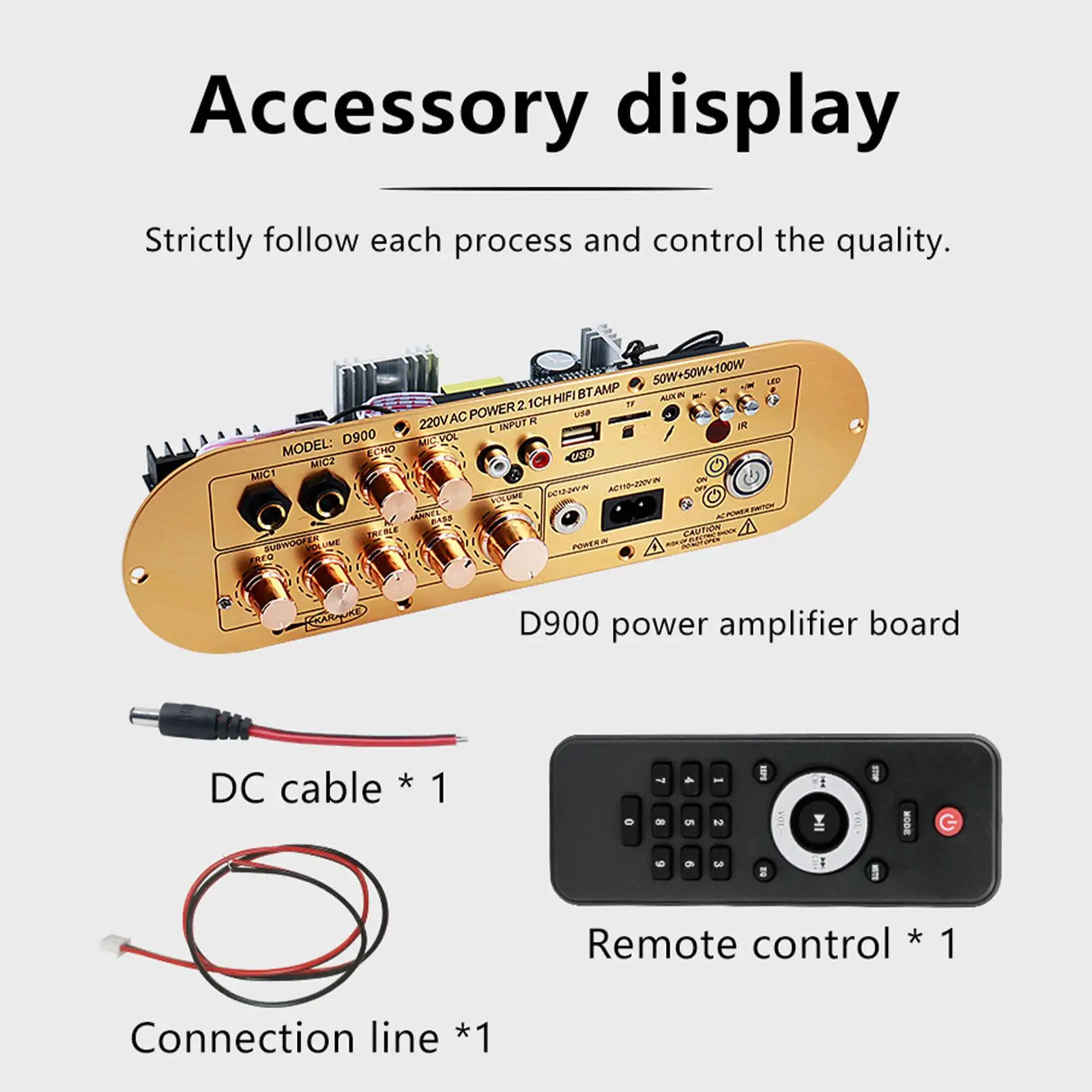 Picture 7: Digital Power Amplifier Board High Performance DIY Speaker D900 2.1 Universal Bluetooth for Mic AUX USB Smartphones Computers