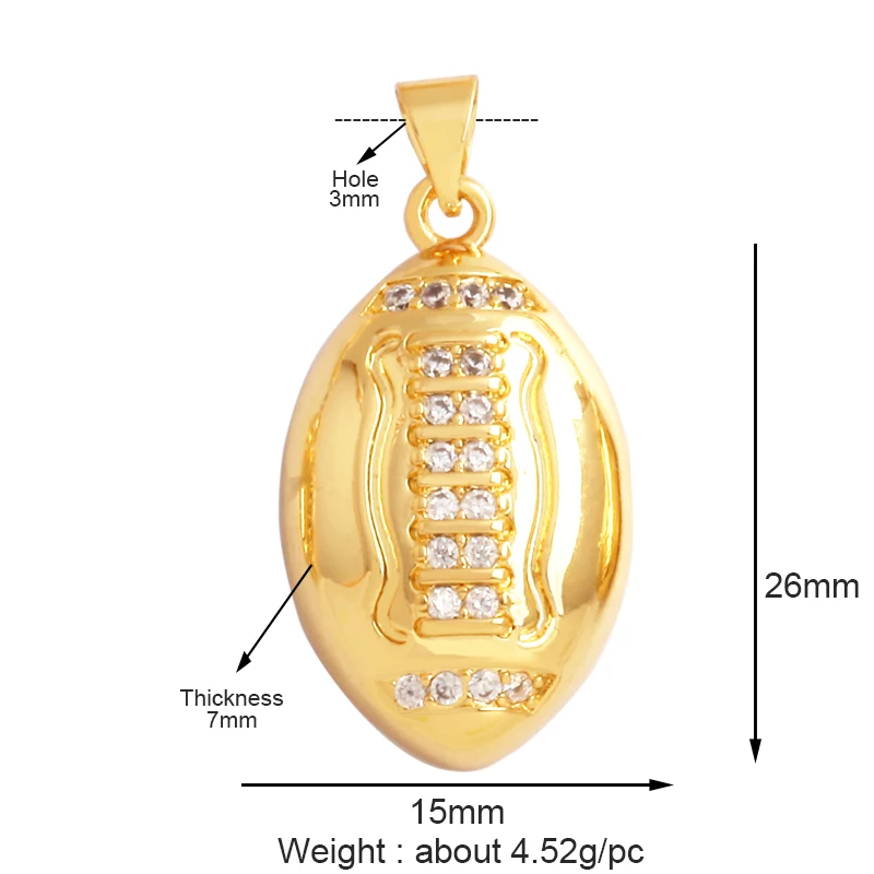 Cowboystiefel Sport Baseball Hantel Yoga Herren Zirkonia gepflasterter Stoff Charm Anhänger, 18K Gold Halskette Handwerk Schmuck Versorgung L99 – Detail 23