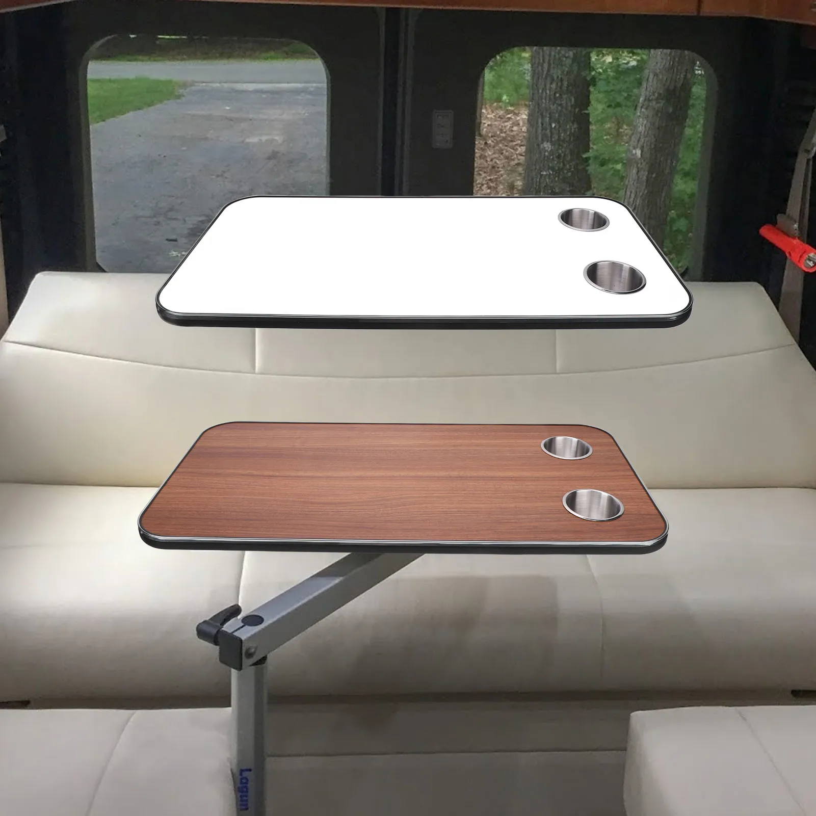 

RV Wood Table Top RV Table Top Wood with 2 Stainless Steel Cup Holders for Trailer Motorhome Yacht Boat Deck 800 X 400mm