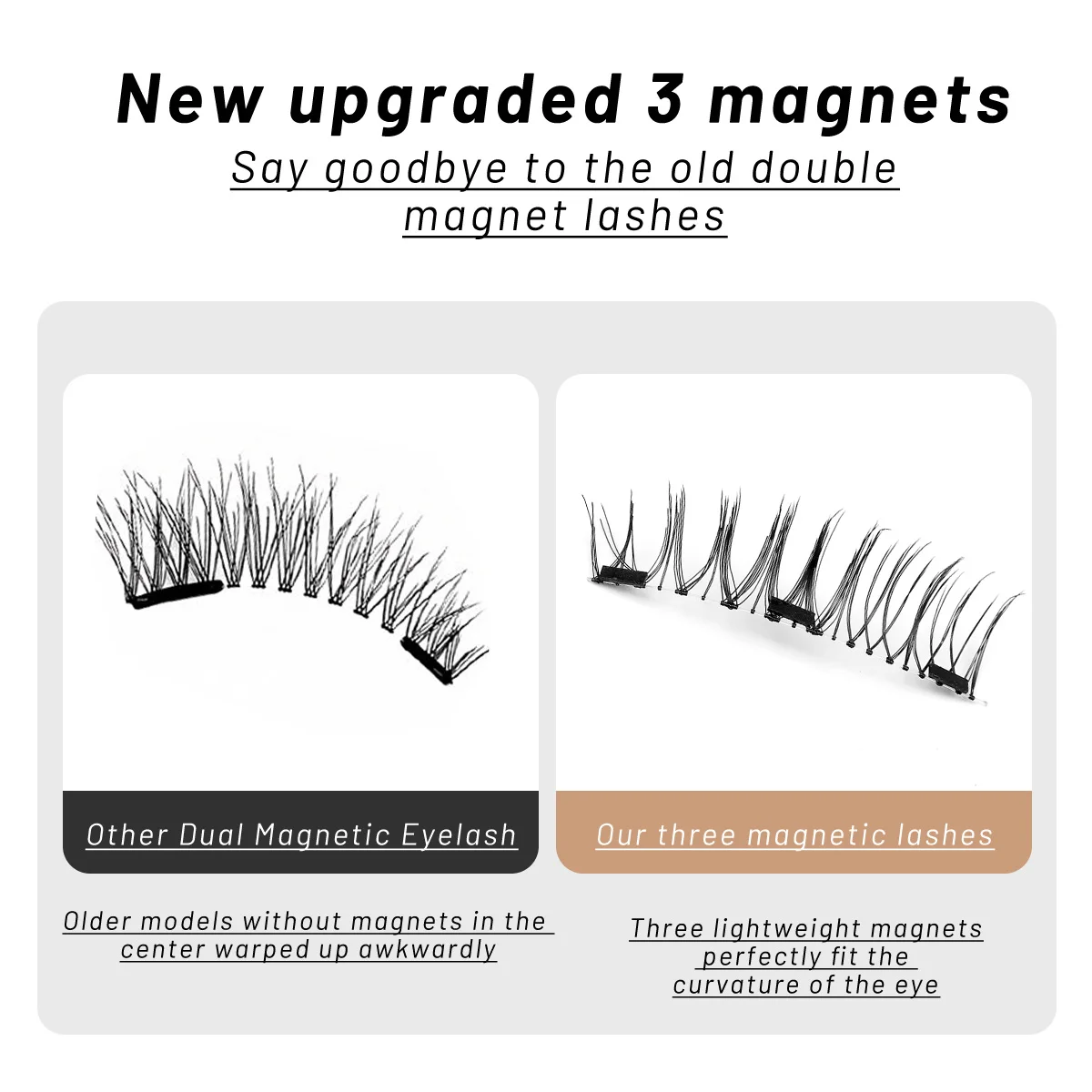 3D Natural Magnetic Eyelashes False Mink Invisible Long Magnetic Lashes Natural Thick False Eyelashes Soft for Eyelashes Extensi