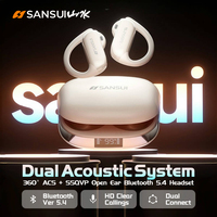 Sansui Open Ear Bluetooth Earphones Ai Calls Noise Cancelling Bluetooth 5.4 Headphone Secure Fit Sports Ture Wireless Headsets