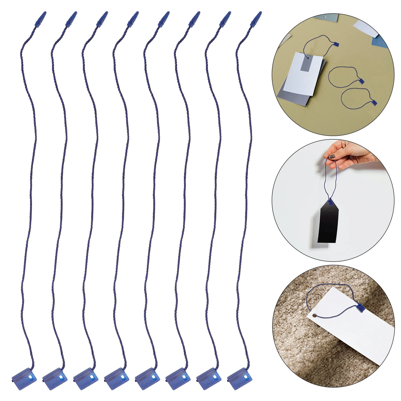 

Universal Plastic Square Buckle Hang Tag String Durable Garment Rope for Clothes Tags Labeling Swing Tickets Loop String