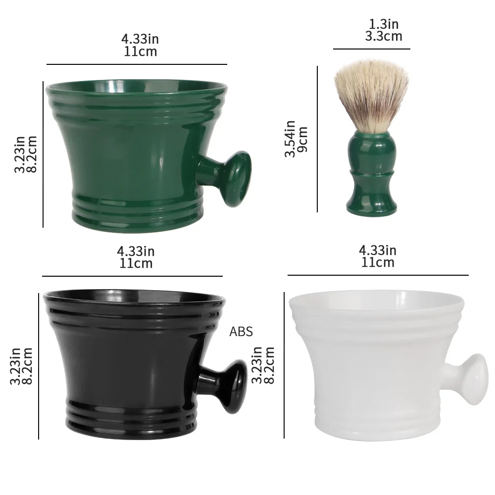 Vintage Herren-Rasierschaum-Set: Keramik-Schaumschale + Bartbürste, Rasierwerkzeuge in Salonqualität für Zuhause, Erzeugt einen dichten Schaum zum Rasieren – Detail 5