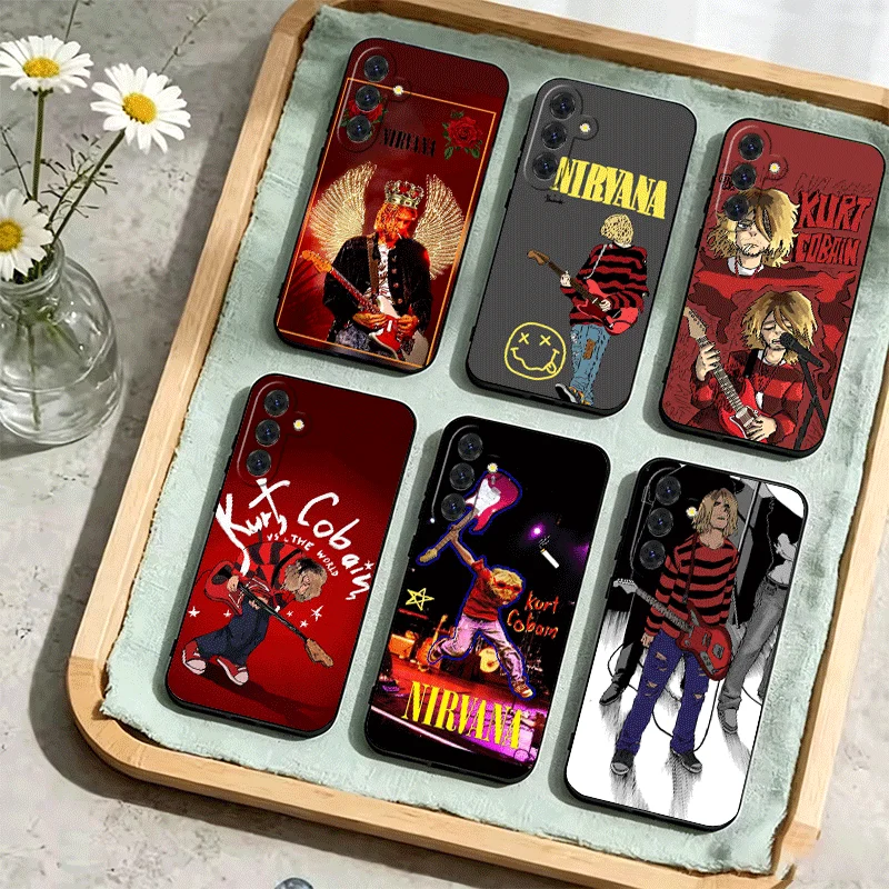 Retro Singer Kurt Cobain Phone Case For Samsung Galaxy A17 A16 A15 A14 A13 A57 A56 A55 A54 A53 A37 A36 A35 A34 A33 A27 A26 A25 A