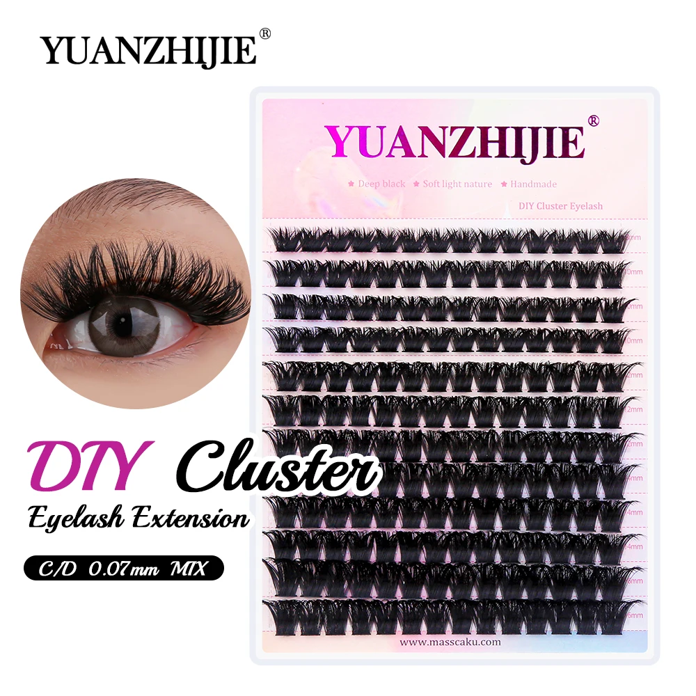 

Mix Length 8-16mm DlY Eyelash Extension Waterproof Soft False Eyelashes Make Up Tools Segmented Lash Extensions Easy to Operate