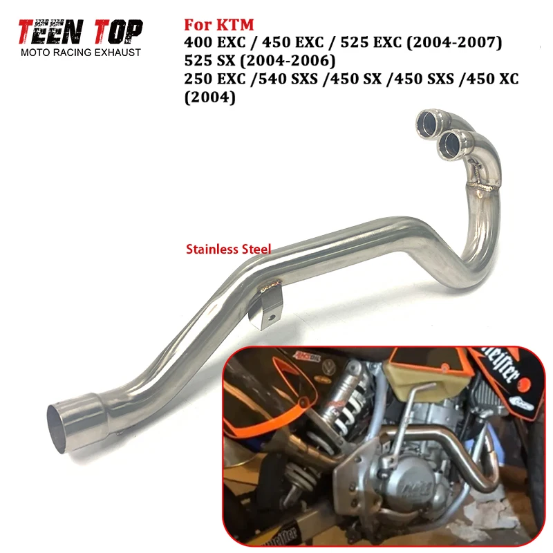 

Offroad Bike Exhaust Pipe For KTM 525EXC 450EXC 400EXC 540SXS 250EXC 525SX Exhaust Header 50mm OEM Escape Moto Front Link Pipe