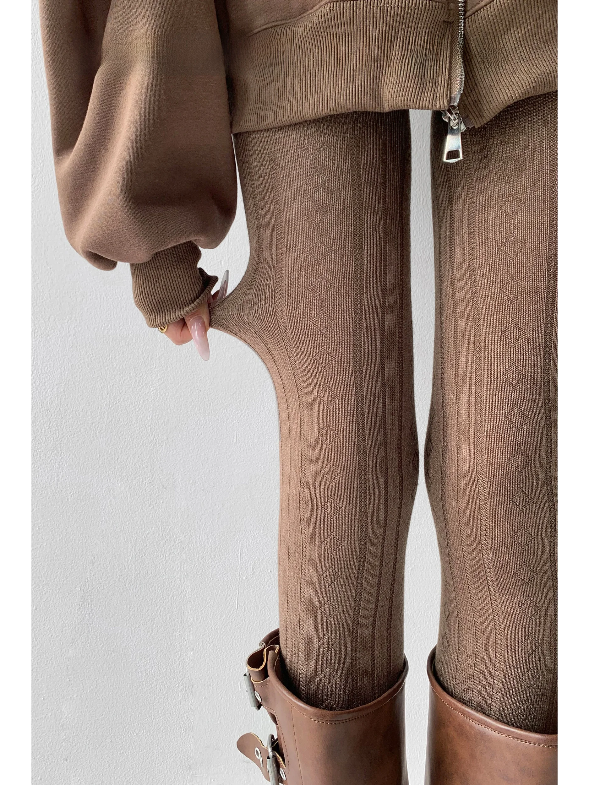 Retro Beauty Leg Shaping Patterned Stockings Women's Autumn Spring Footed Tights Pants Socks Stripe Design Base Layer Pants