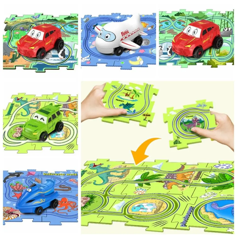 Multi orbit Urban Scene Assembly Funny Interesting Rail Transit Scene Toys Free Combination Plastic Car Track Puzzle Girls