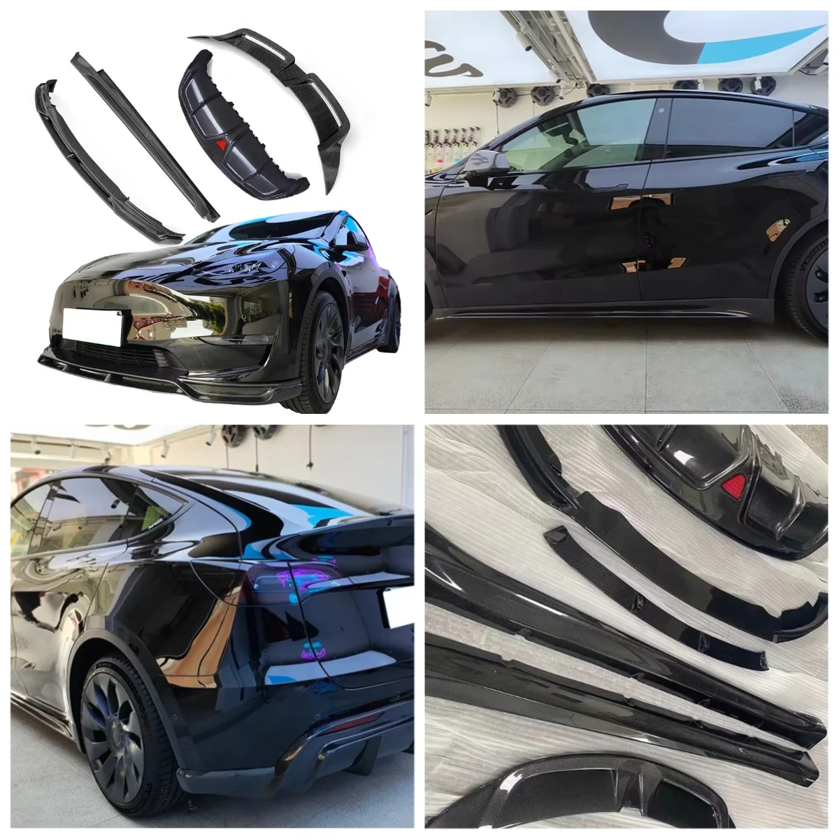 

Best Price Carbon Fiber Body Kit for Model Y Front Lip Side Skirts Rear Diffuser Spoiler Wing Bumper