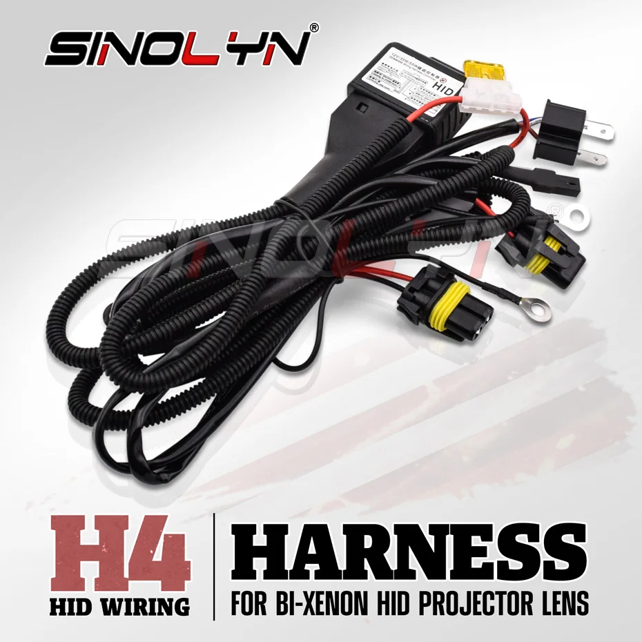 

Sinolyn H4 9003 HB2 релейный жгут для лампы H4 разъем для лампы управления ксеноном 12 в 35 Вт/55 Вт