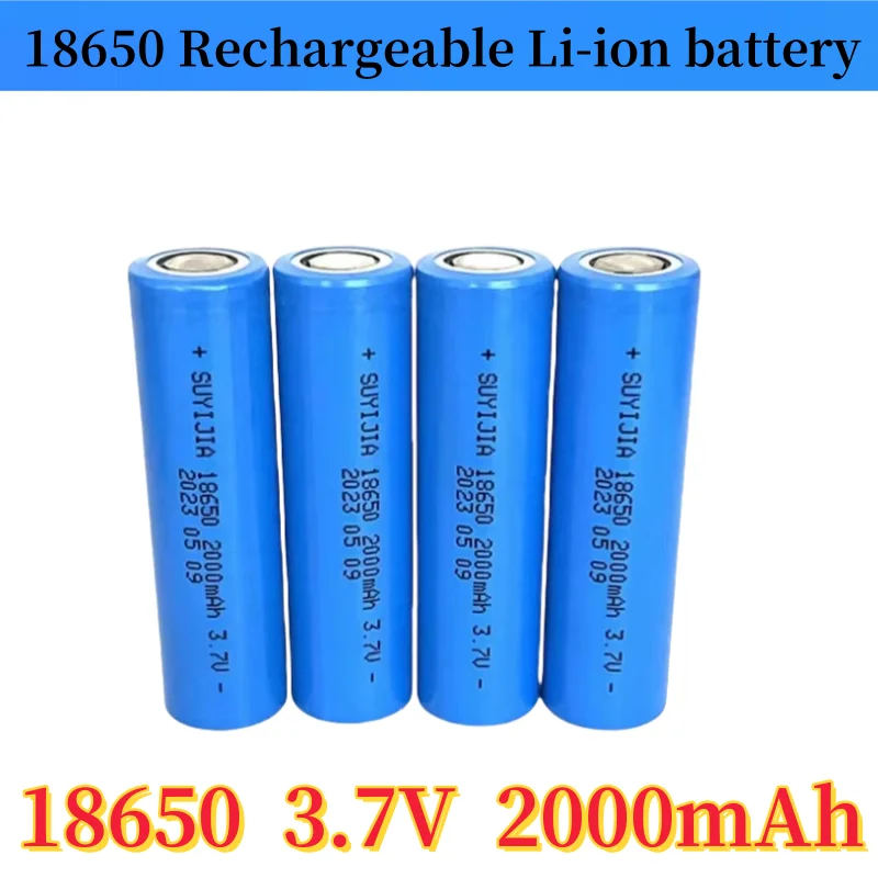 

SUYIJIA 3.7V 18650 2000mAh Rechargeable Lithium Battery Suitable for Bright Flashlight Electronic Toy Backup Battery