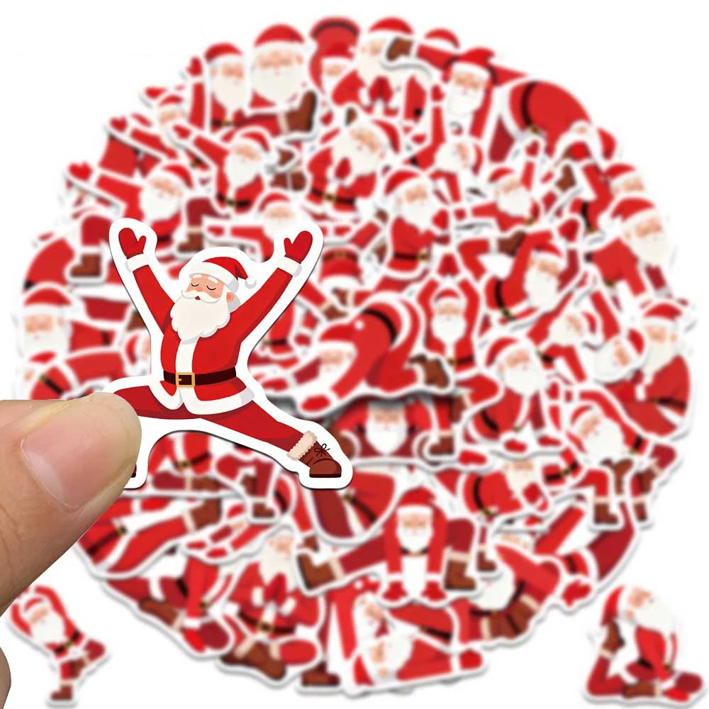 10/30/50pcs Dessin Animé Yoga Père Noël Autocollants Drôle Graffiti Autocollants Jouet BRICOLAGE Planche À Roulettes Téléphone Ordinateur Portable Cool Autocollant Étanche Pack