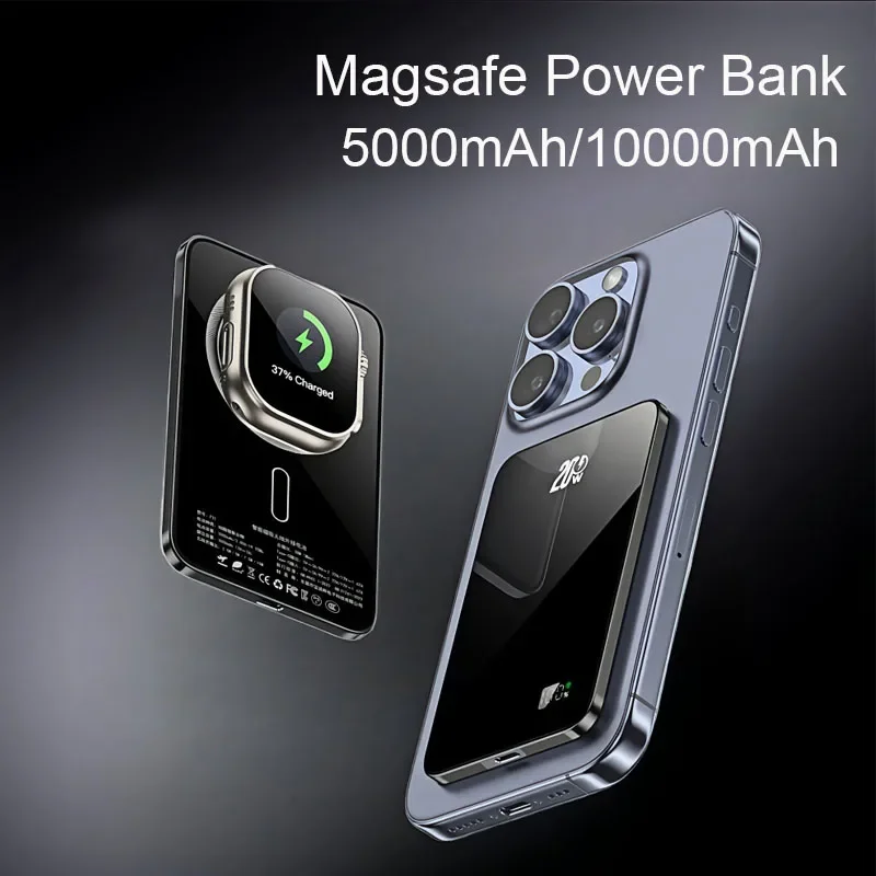 

New Magsafe Power Bank 10000mAh Portable Charger Wireless Charger Powerbank External Battery Charger for iPhone 16 15 14 Pro Max