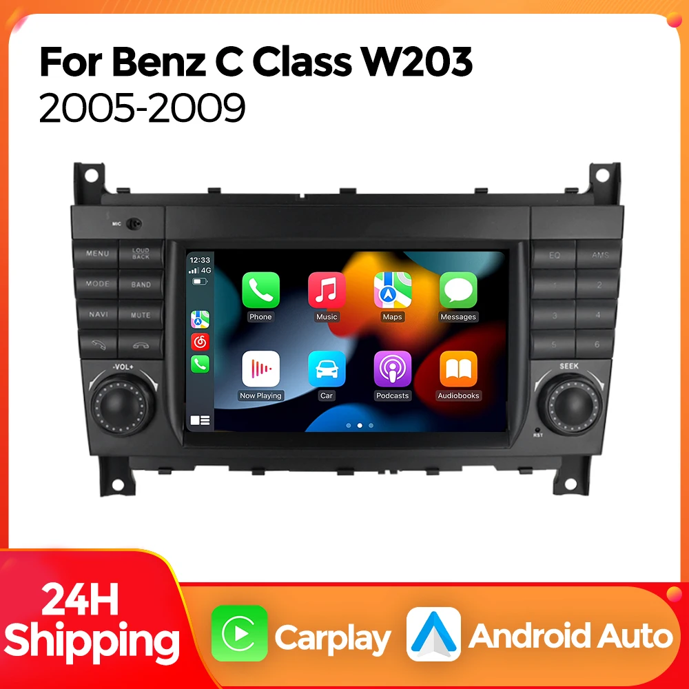 MEKEDE Android Auto Carplay Car Radio Multimedia Player For Mercedes Benz CLC W203 C-Class C180 C200 CLK200 CLK W209 Autoradio