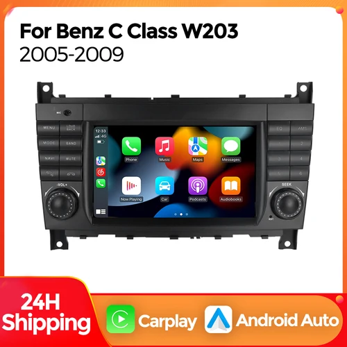 MEKEDE-REPRODUCTOR Multimedia para coche, Radio con Android, Carplay, para Mercedes Benz CLC W203 Clase C C180 C200 CLK200 CLK W209