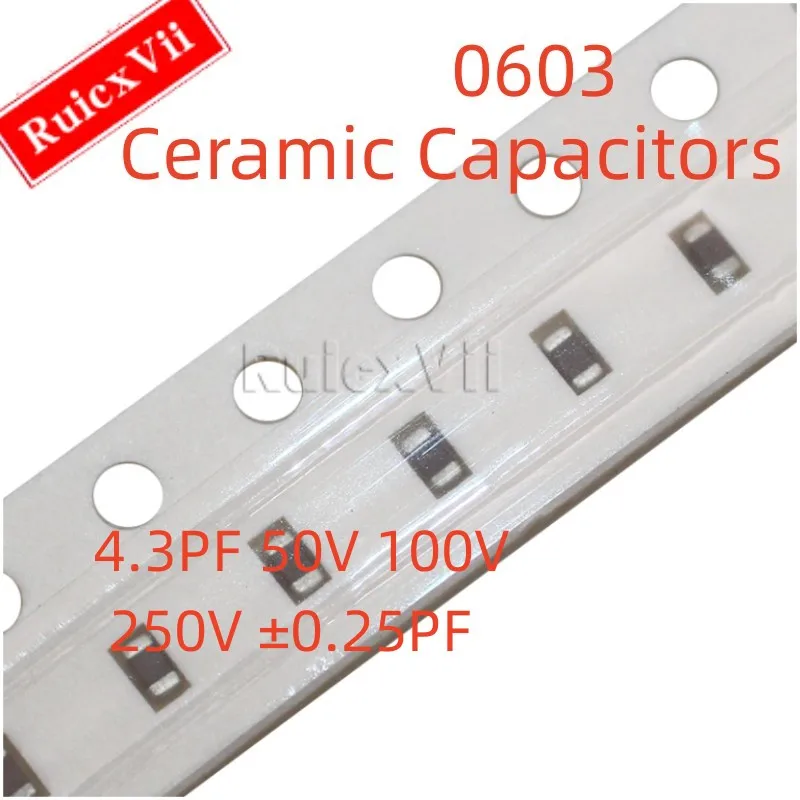 

(100 шт.) 0603 100 пФ 50 в 250 В 1608 В ± ПФ 4R3C COG SMD керамические конденсаторы