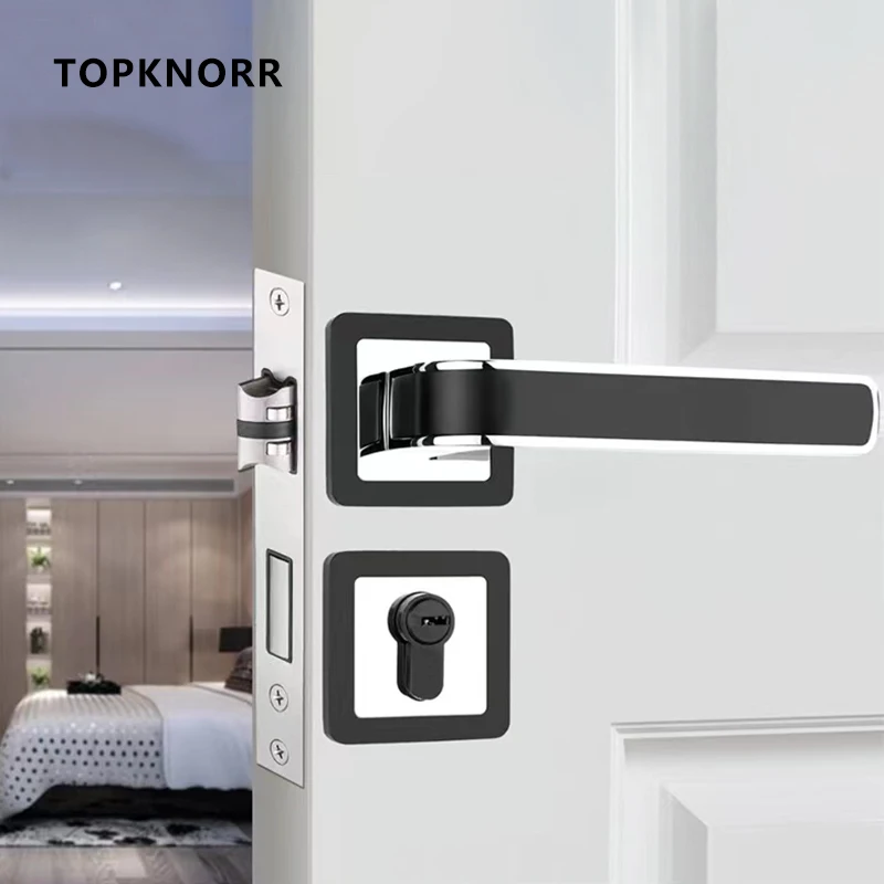 Indoor Wood Door Lock Bedroom Quiet Magnetic Suction Door Lock Household Split Room Door Lock Modern Mute Gold Handle