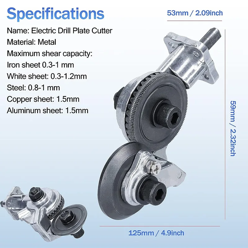 Imagem -03 - Atualizado Versão Elétrica Drill Plate Cutter Metal Sheet Cutter Nibbler Saw Punch Scissors Cutting Tool