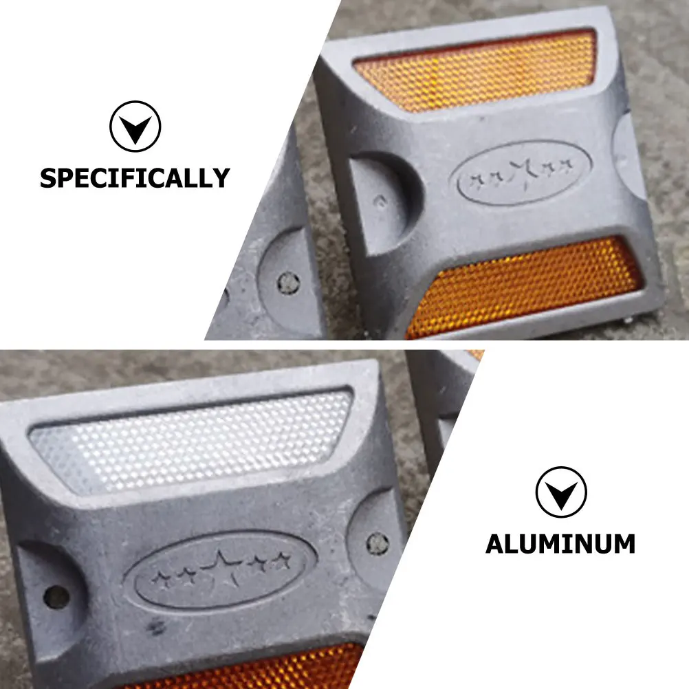 4 قطعة علامات الرصيف الألومنيوم العاكسة سهلة التركيب للرؤية الليلية درب السلامة عاكسات الطريق عاكس الطريق