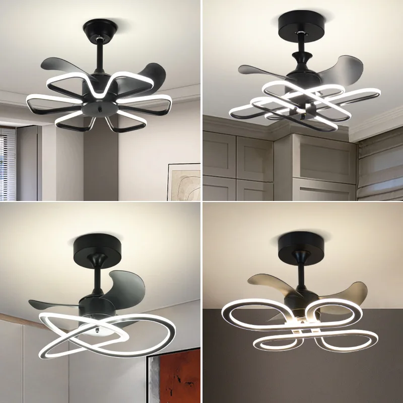 

Restaurant Silent Variable Frequency Ceiling Fan Light Modern Simple Bedroom Electric Fan Integrated Chandelier