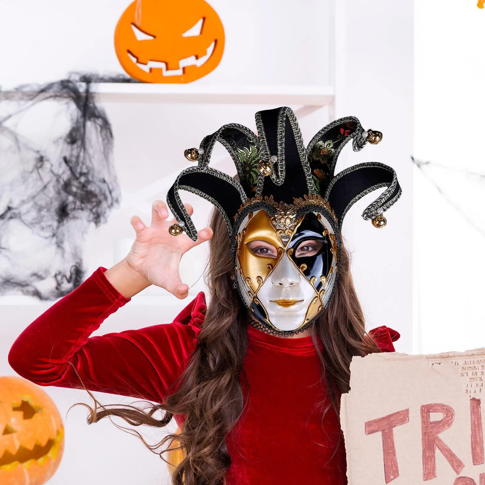 Halloween Mardi Gras Mask Creative Lady Wall Art Costume Accessory for Theater Night Club Party Favor Performance Stage Show