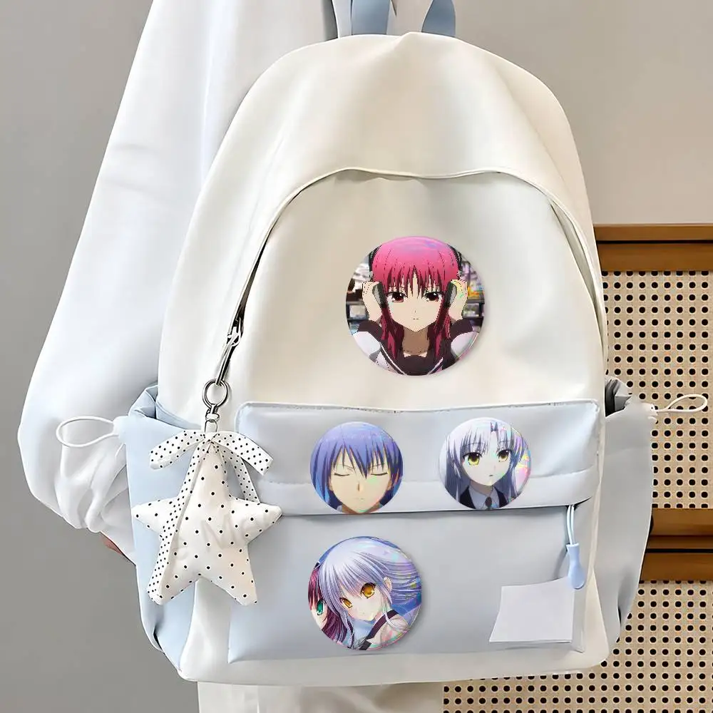 Anime A-Angel Beat-s Creative Round Button Pins Badge Set Cartoon Anime Movie Music Pattern Brooches For Bags Jackets