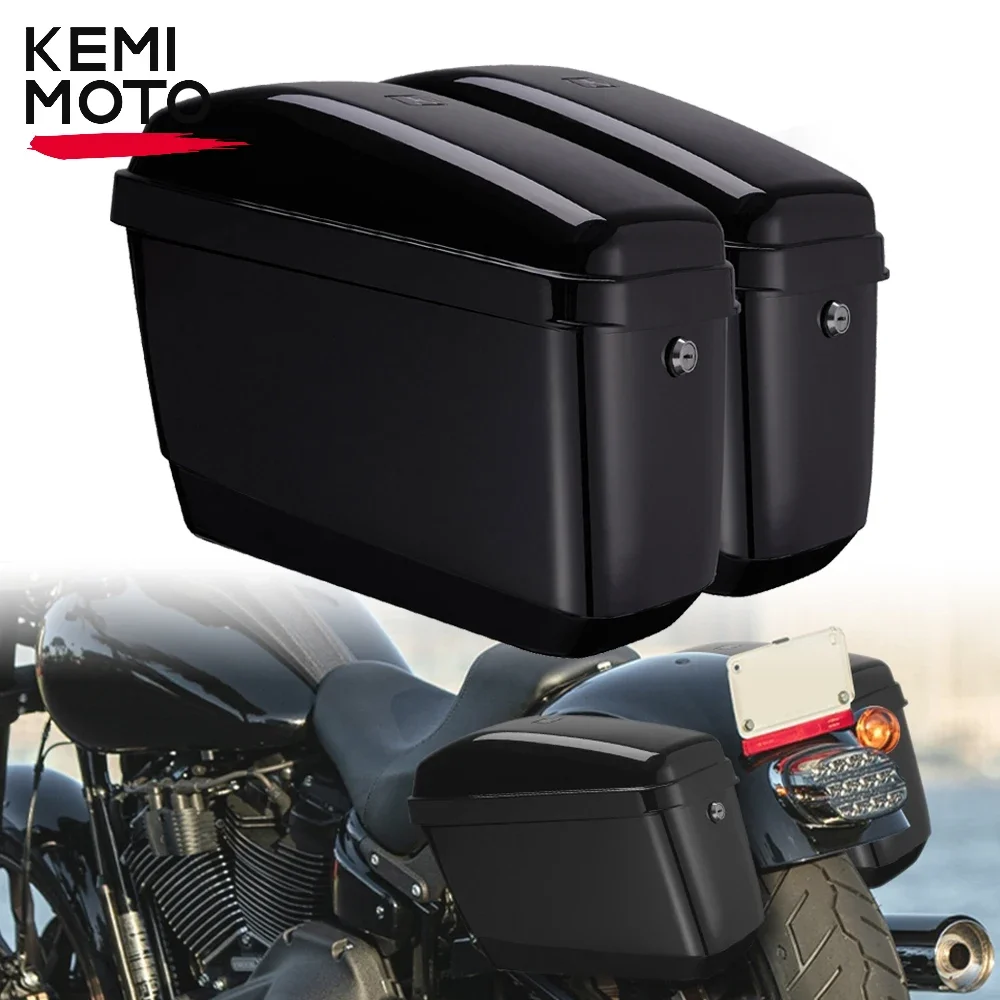 

kemimoto Motorcycle Hard Saddlebags for Dyna V-Rod Vstar 650 VTX 1100 1300 Boulevard C50 Vulcan 500 900 Classic 800a Virgo 1100