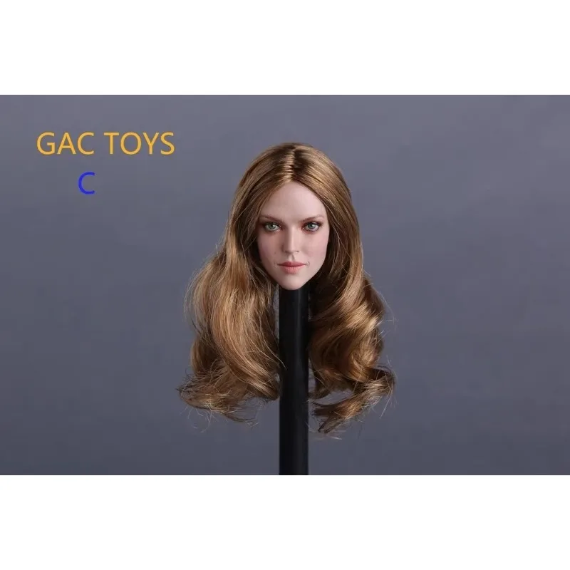 1/6 GC009 헤드 플레이드 롱 컬리 헤어 아메리칸 스타 유명인 여성 군인 헤드 스컬프트 모델 핏 12인치 위트 피규어 PH 인형