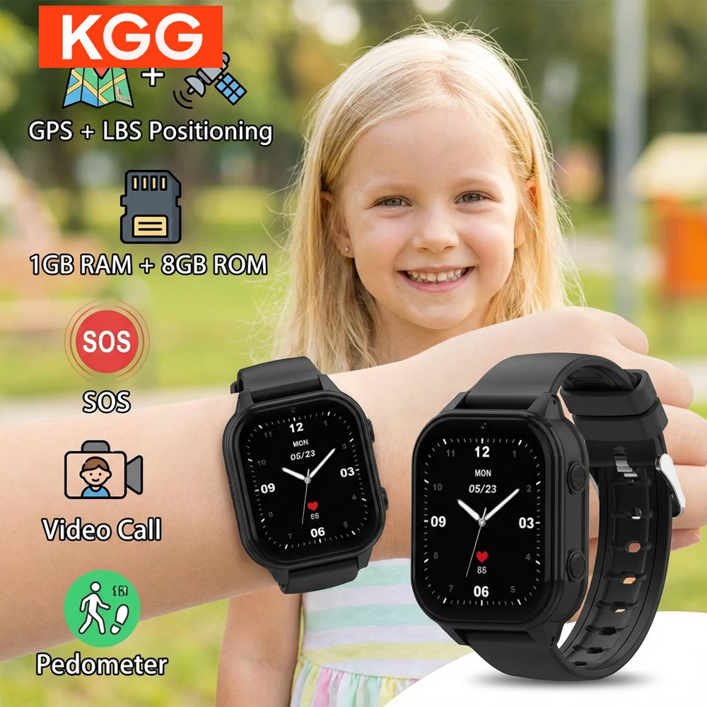 

4G Kids Smart Watch 1GB+8GB Camera Monitor Tracker Location IP67 Waterproof GPS WIFI Video Call SOS Phone Watch Child Smartwatch