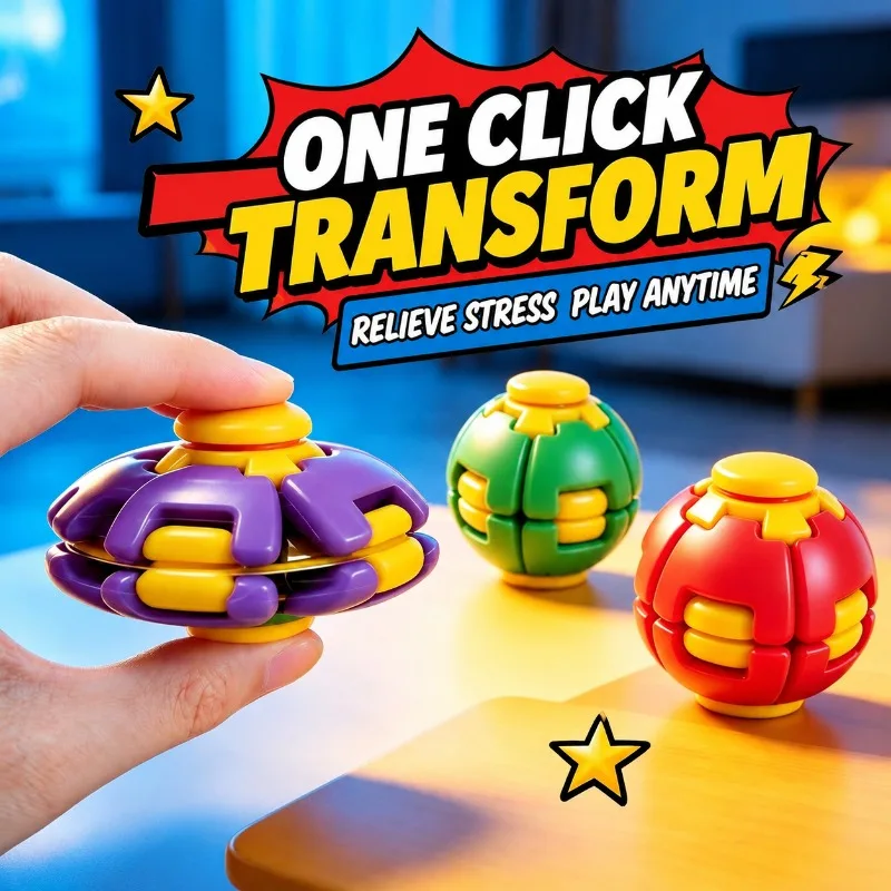 3D Printed Press & Rotate Dopamine Fidget Sphere, Fingertip Gyro, Amusing Desktop Gadget, Handheld Leisure Present, Office