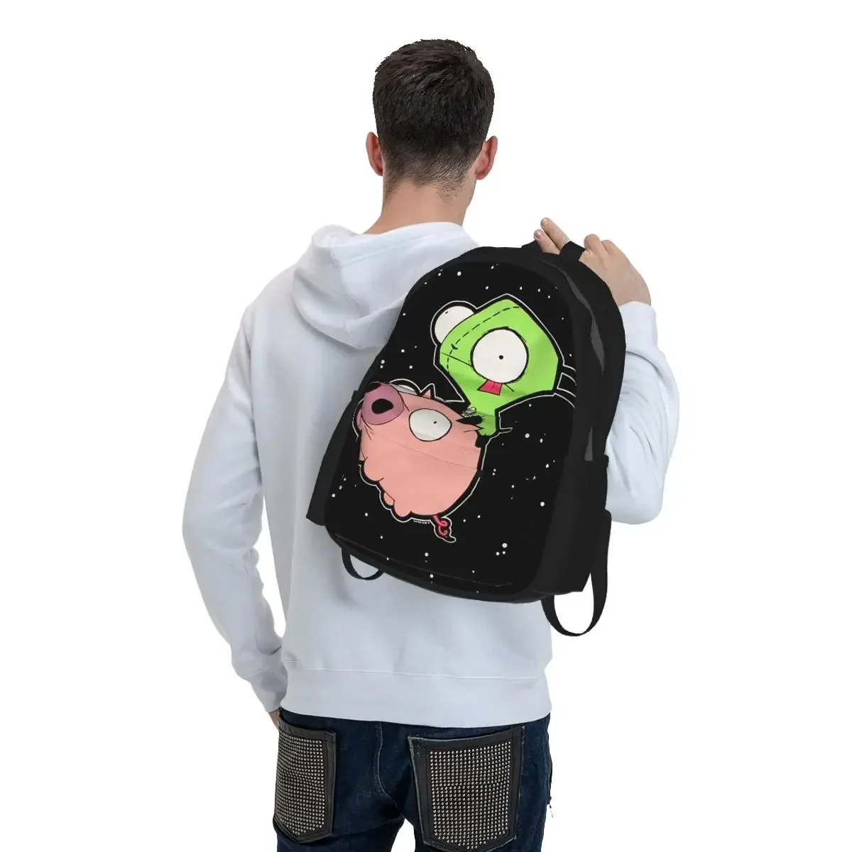 Invader Zim Art Backpack Student BookBag Kids School Bag Laptop Shoulder Bags for Men Women