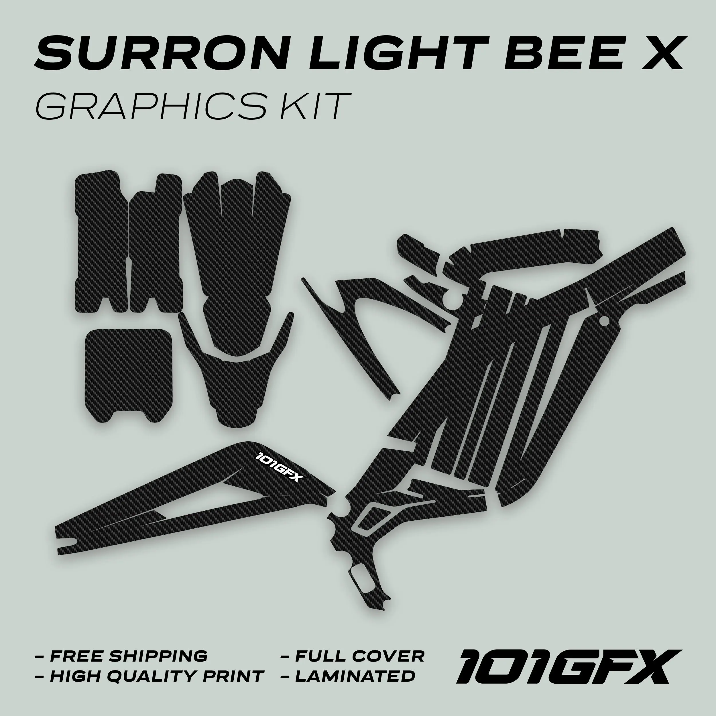 Graphics Kit CARBON ORIGINAL Decals Stickers Laminated  L1E eBike Emoto For Surron Light Bee X