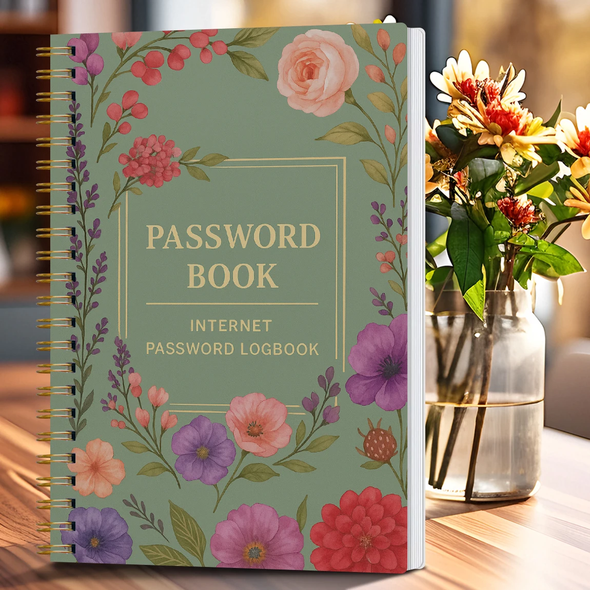 A5 Password Book with 3 Sheets Stickers,Internet Account and Website Login Organizer,Perfect Password for Managing Cybersecurity