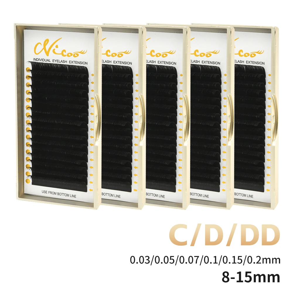 

16Rows Classic Individual Eyelash Extensions Woman Makeup Matte Black Classic Volume Lashes Extensions Individual Eyelashes