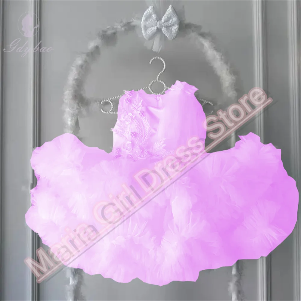 

Prom Princess Girl Dresses Tulle Lace Beading Tiered First Communion Dresses Birthday Gift Wedding Beauty Pageant Birthday Show